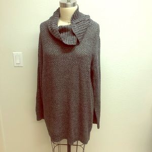 Hilary Radley grey XL cowl neck long tunic sweater